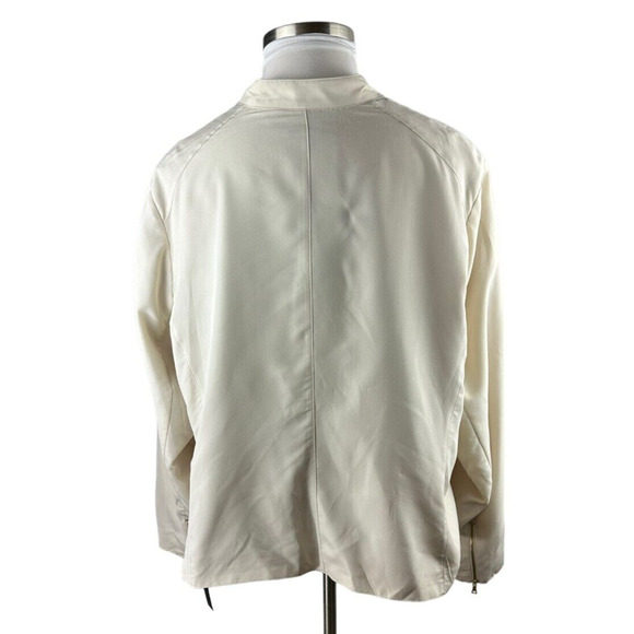 Apt. 9 Moto Jacket Birch Cream Gold Accents Lined Zip Lightweight Plus Size 3X - Picture 6 of 10